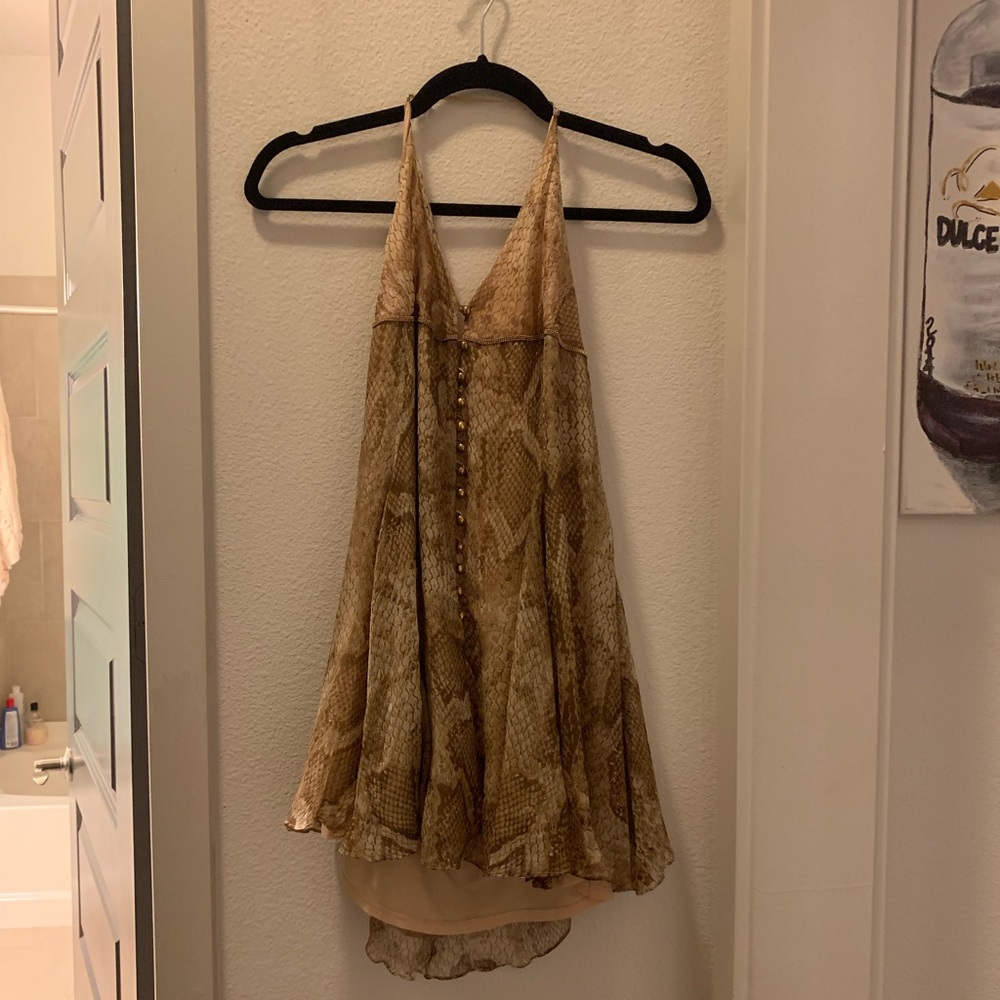 La Rok snake print silk dress